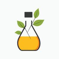 Plant in Flask Illustration for Biotechnology, Botany, or Natural Extracts vector