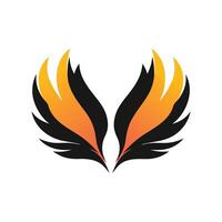 Fiery Phoenix Wings Illustration for Mythology Themes, Rebirth Concepts, or Bold Design vector