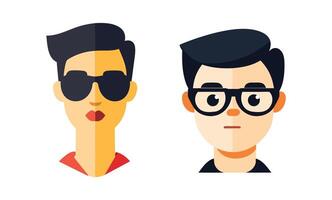 Modern Avatar Illustrations of People with Sunglasses and Glasses for User Profiles or Design Elements vector