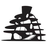 Side View Silhouette of Modern Abstract Architecture Design vector