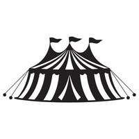 Silhouette of Circus Tent with Striped Elements vector