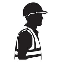 Side View Silhouette of Delivery Worker with Thick Black Outline vector