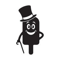 Happy Ice Lolly Silhouette with White Background vector