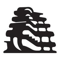 Thick Outline Abstract Architecture Silhouette on White Background vector