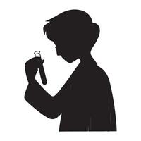 Black Silhouette of Biologist with Thick Outline Side View vector