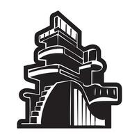 Minimalist Black Silhouette of Abstract Architecture vector