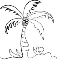 Palm Tree with Coconuts vector