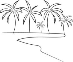 Some Palm Trees on a Beach vector