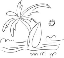 Palm Tree by a Ocean vector