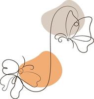 Abstract Floral Line Art with Neutral Colors vector