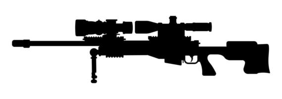 Sniper Gun Shadow Image. Clean White Background View vector