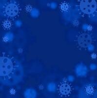 Blue background with coronavirus viruses vector