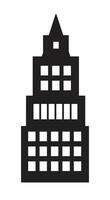 A black and white building icon on white background vector