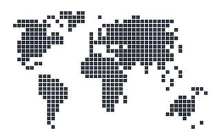A world map made up of squares vector