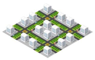 Isometric city with buildings and trees25 vector