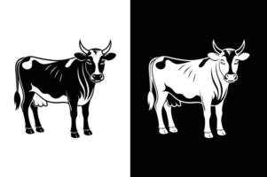 cow logo icon illustration design vector