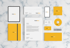 Stationary Mockup With Tab and Notebook psd