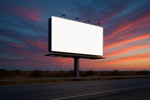 An empty billboard on the side of the road psd