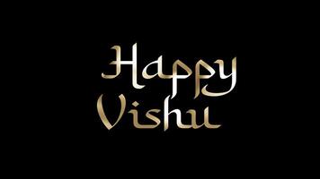 Happy Vishu Text Gold in Chroma Key video