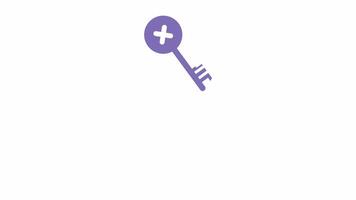 Wrong key icon animation, isolated on white background, 4K motion graphics video