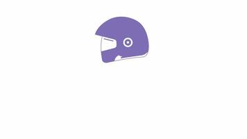 Car helmet icon animation, isolated on white background, 4K motion graphics video
