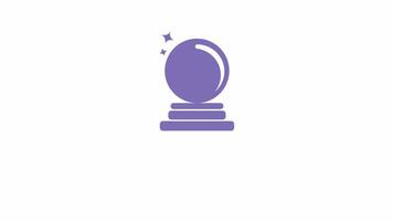 Magic ball icon animation, isolated on white background, 4K motion graphics video