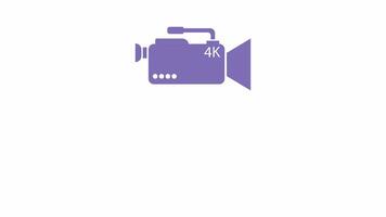 camera icon animation, isolated on white background, 4K motion graphics video