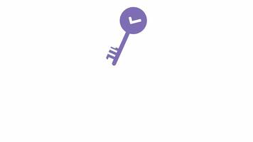 Right key icon animation, isolated on white background, dropping 4K motion graphics video