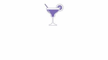 Glass of drinking icon animation, isolated on white background, 4K motion graphics video