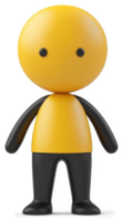 Simple, cartoon-style character standing upright. png