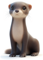 Adorable cartoonish illustration of a young weasel. png