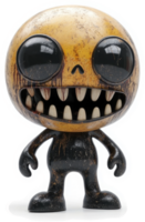 A grotesque, stylized figure with a disturbing smile. png