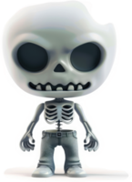Cute, cartoonish skeleton character, dressed in jeans. png