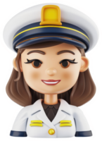 Smiling female captain in a naval uniform. png