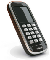 Portable communication device with numeric keypad. png