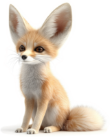 Adorable Fennec Fox Pose in Profile View. png