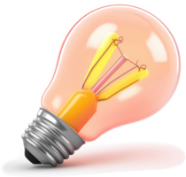 Illuminating light bulb, a digitally rendered image. png