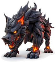 Fierce, dark, mythical canine creature. png