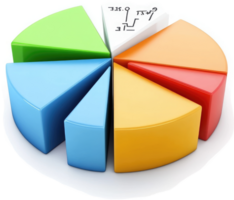 Colorful pie chart with mathematical formulas illustrates data distribution. png
