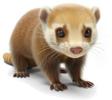 A charming, young weasel with soft fur. png