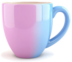 Pastel ombre ceramic mug with a handle. png
