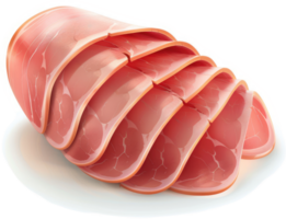 Sliced ham, arranged in a stacked presentation. png