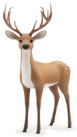 Digital rendering of a spotted deer with large antlers. png