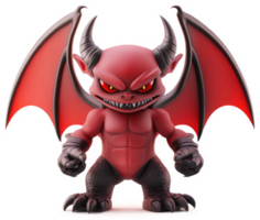 A menacing, cartoonish depiction of a miniature devil. png