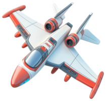 Futuristic jet aircraft with vibrant orange and white color scheme. png