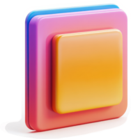 Stacked, colorful square button graphic design element. png