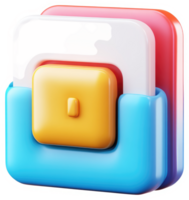 Colorful, three-dimensional app icon depicting a file or folder. png