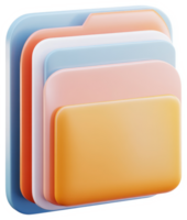 Stacked colorful folders, a digital file organization representation. png