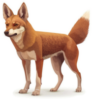 A digitally rendered image of a red dingo. png