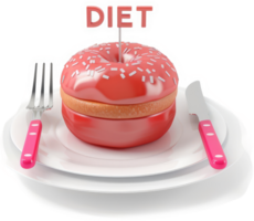 A tempting donut, signifying a difficult diet. png
